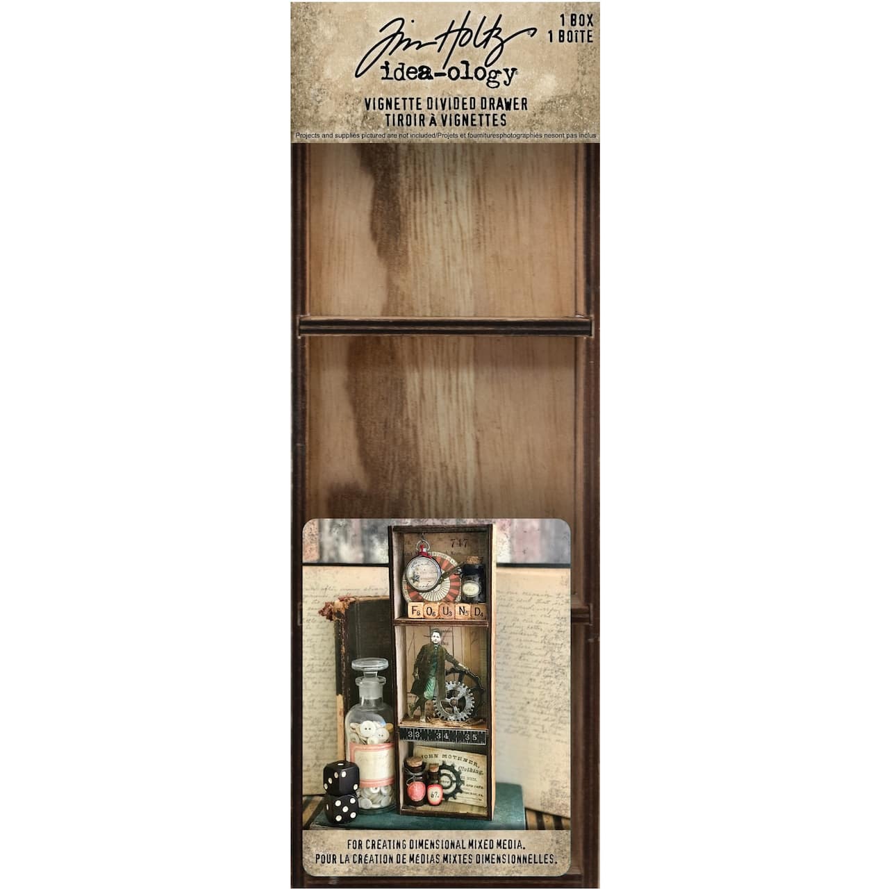 Idea-Ology Vignette Divided Drawer 3.5"X10"-3 Compartments